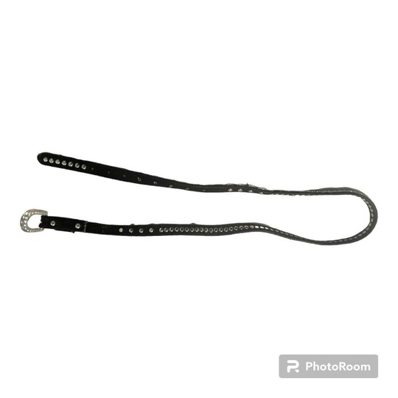 Buckle Belt Women's Large Black with Sparkly Bling Rhinestones - Picture 3 of 3